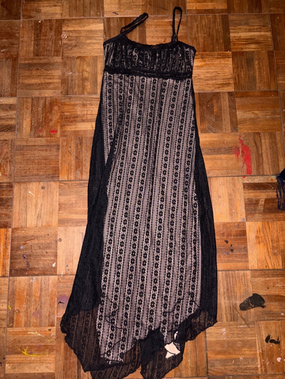 Urban Outfitters Black Lace-Overlay Maxi Dress